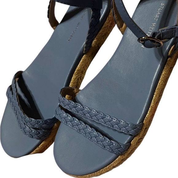 Stuart Weitzman Light Blue Woven Wedges - Picture 3 of 4
